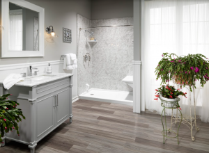 Bay Pines Bathroom Remodeling shower pan shower bench client 300x220